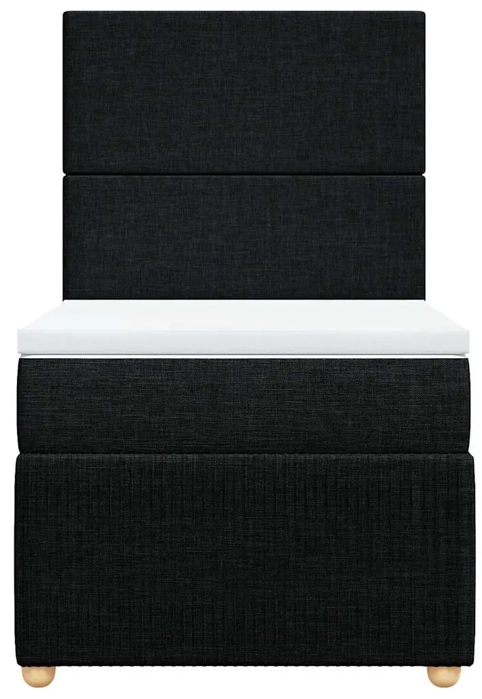 Cama com molas/colchão 90x200 cm tecido preto