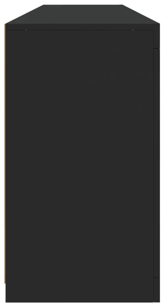Aparador com luzes LED 162x37x67 cm preto