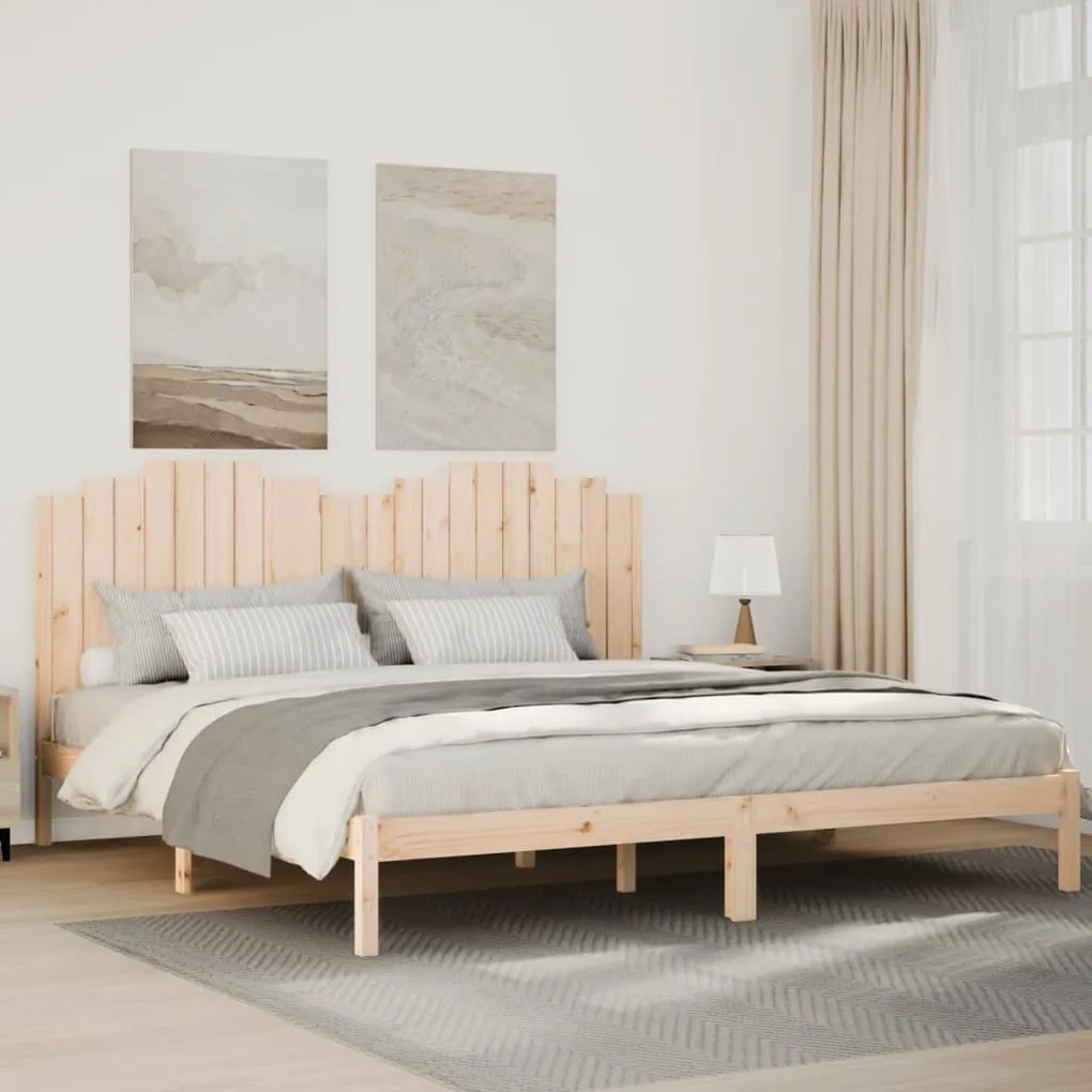 vidaXL Cama extra longa sem colchão 180x210 cm madeira maciça