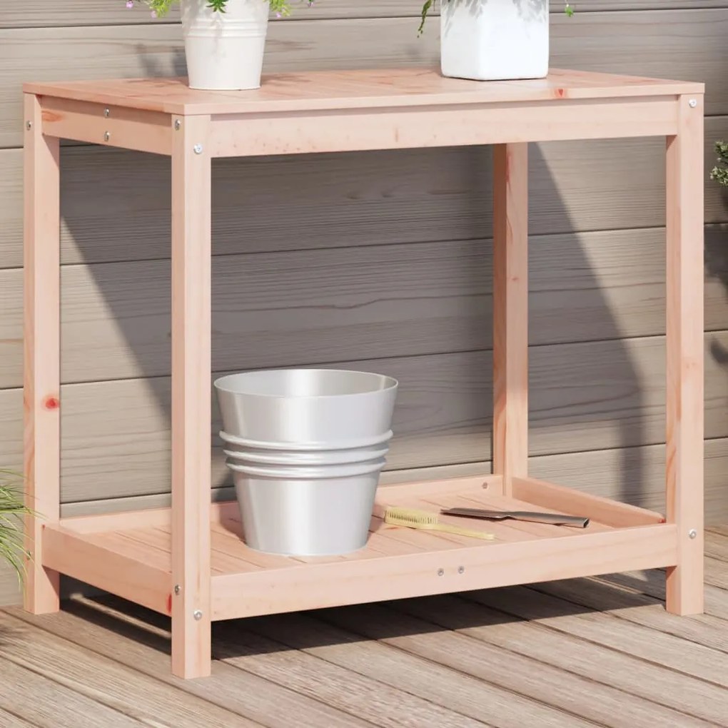 vidaXL Mesa de jardinagem com prateleira madeira de douglas maciça