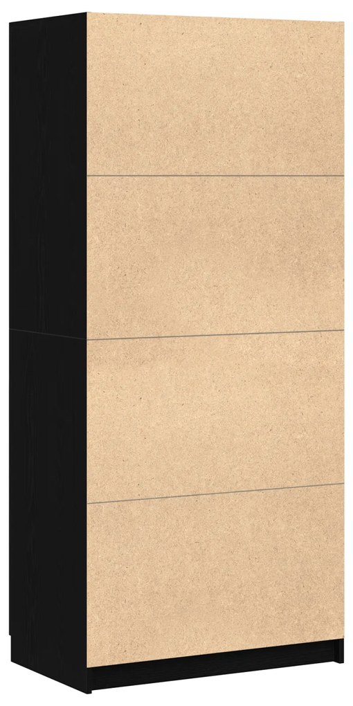 Guarda-roupas Preto Carvalho 80x51x180 cm Madeira de engenharia
