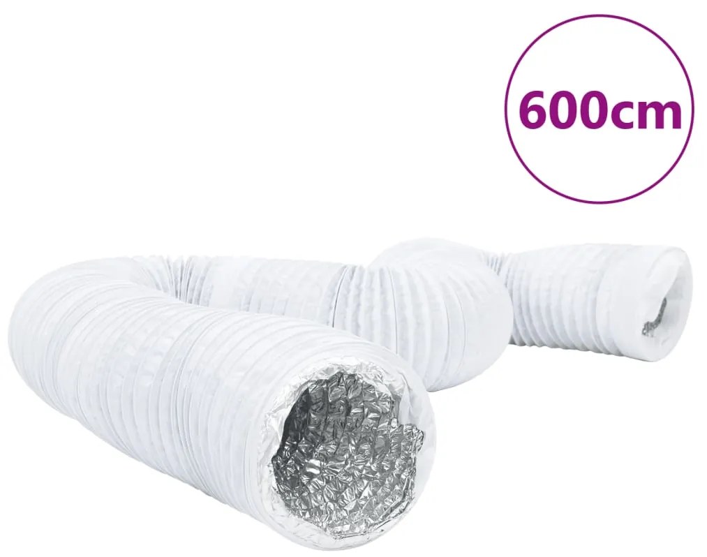 vidaXL Conduta de ventilação 6 m Ø20 cm alumínio e PVC