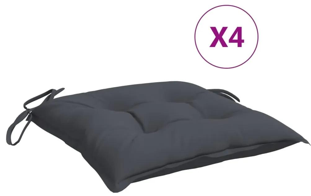 Almofadões de cadeira 4 pcs 40x40x7 cm tecido antracite