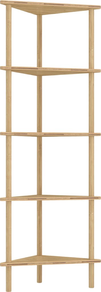 HOMCOM Estante de Canto em Bambu com 5 Prateleiras, para Casa, Acabamento Natural | Aosom Portugal