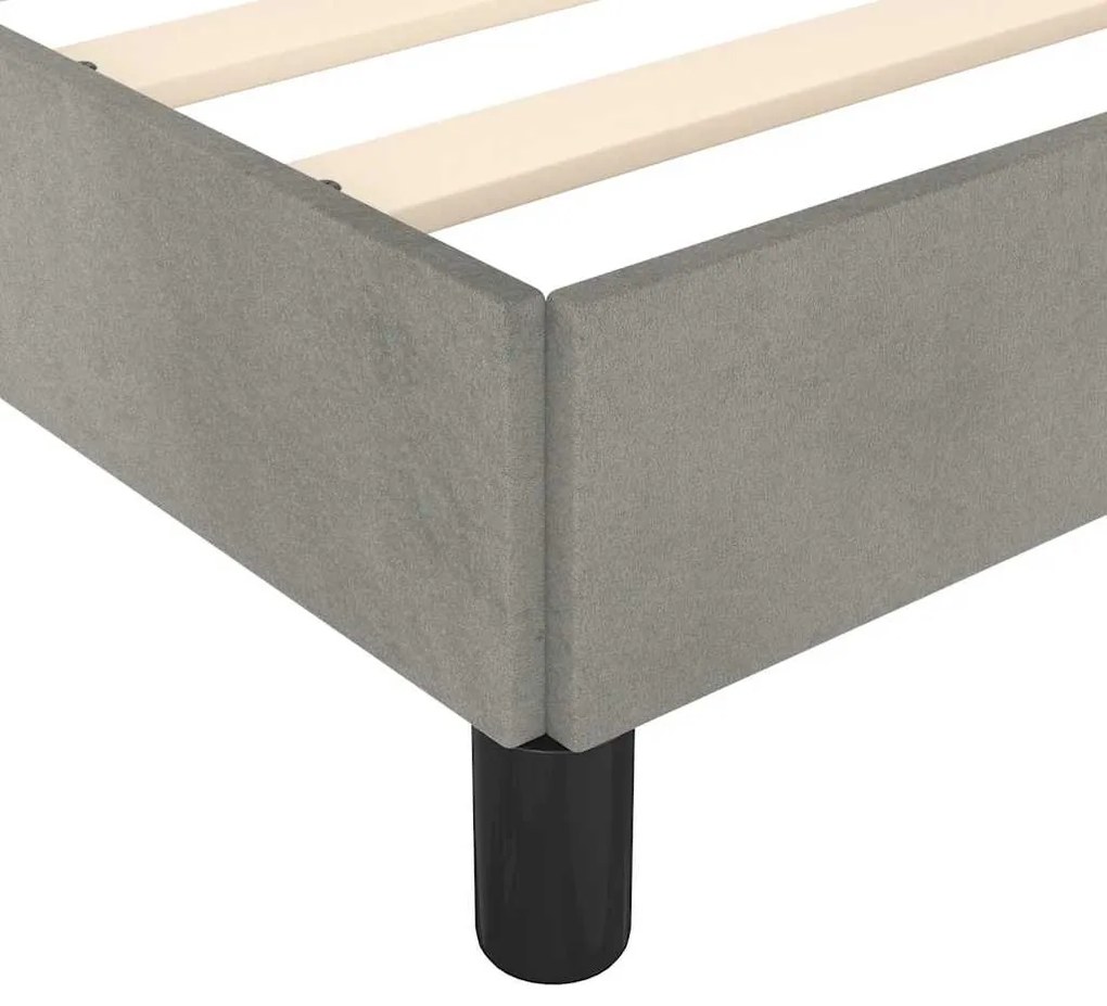 Estrutura de cama sem colchão 140x200 cm veludo cinzento-claro