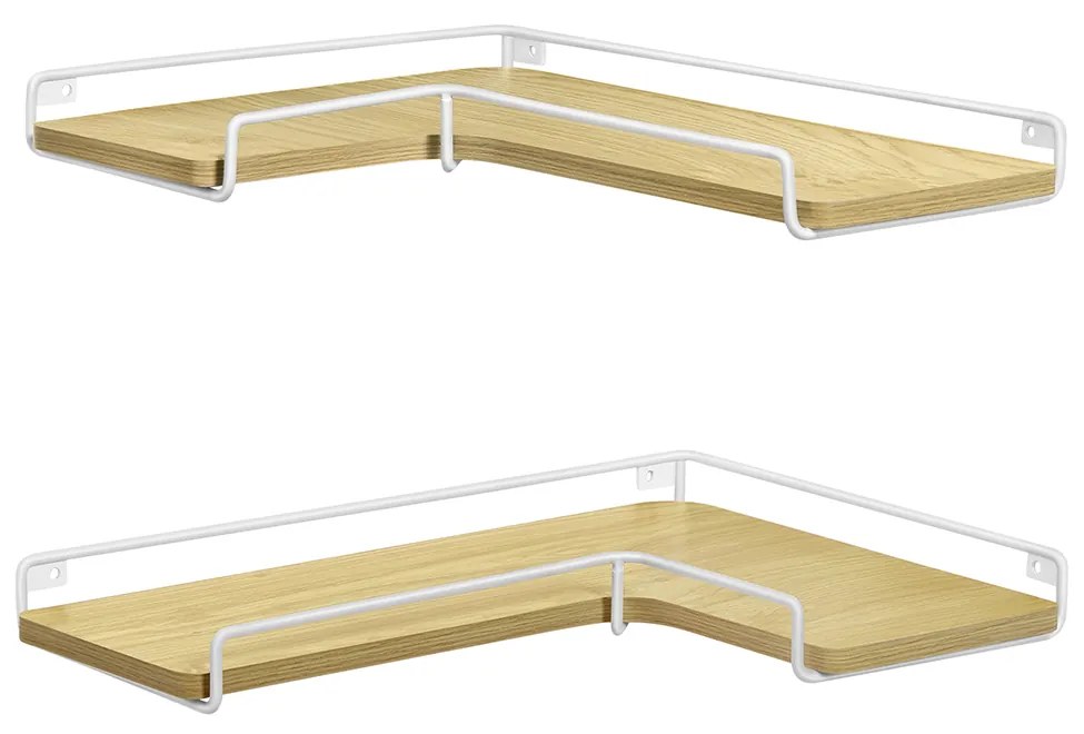 Conjunto de 2 prateleiras de canto flutuantes para parede | VASAGLE | 40 x 29 x 4 cm | LLS831Y70.