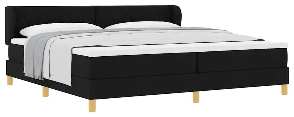Cama Box Spring vidaXL com Colchão - Preto, 200x200 cm, Tecido
