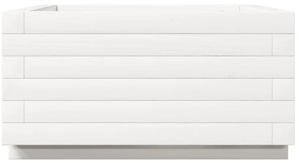 Vaso/floreira de jardim 50x50x26,5 cm pinho maciço branco