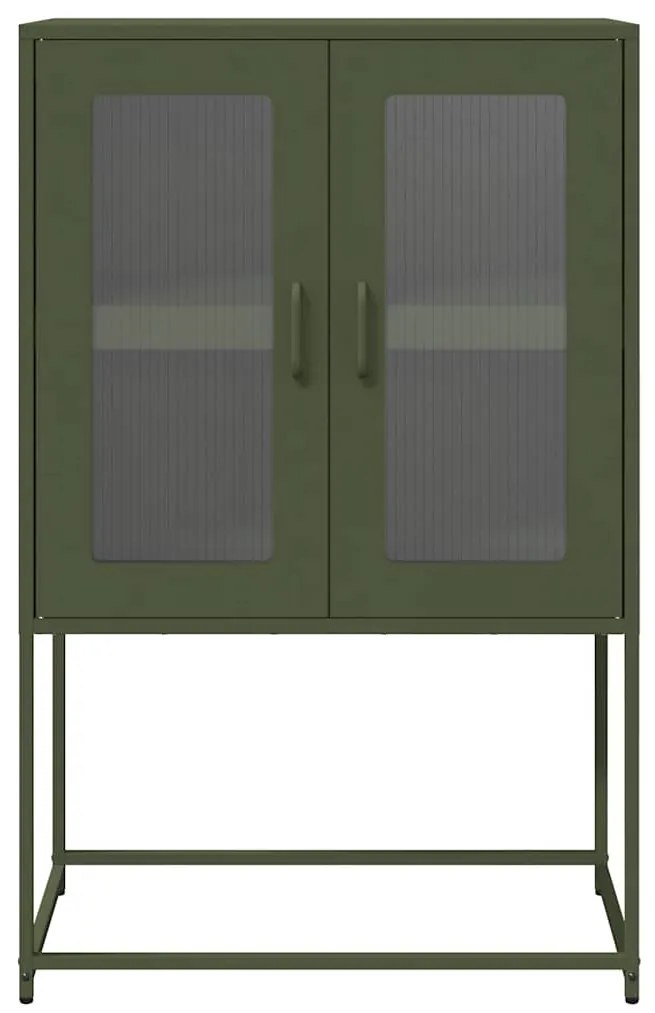 Aparador alto 68x39x107 cm aço verde azeitona