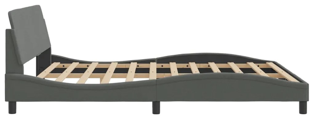 Estrutura de cama sem colchão 180x200 cm tecido cinzento-escuro