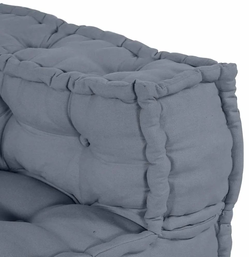 Sofá Pouffe Modular Conversível para 4 Pessoas em Tecido Cinza