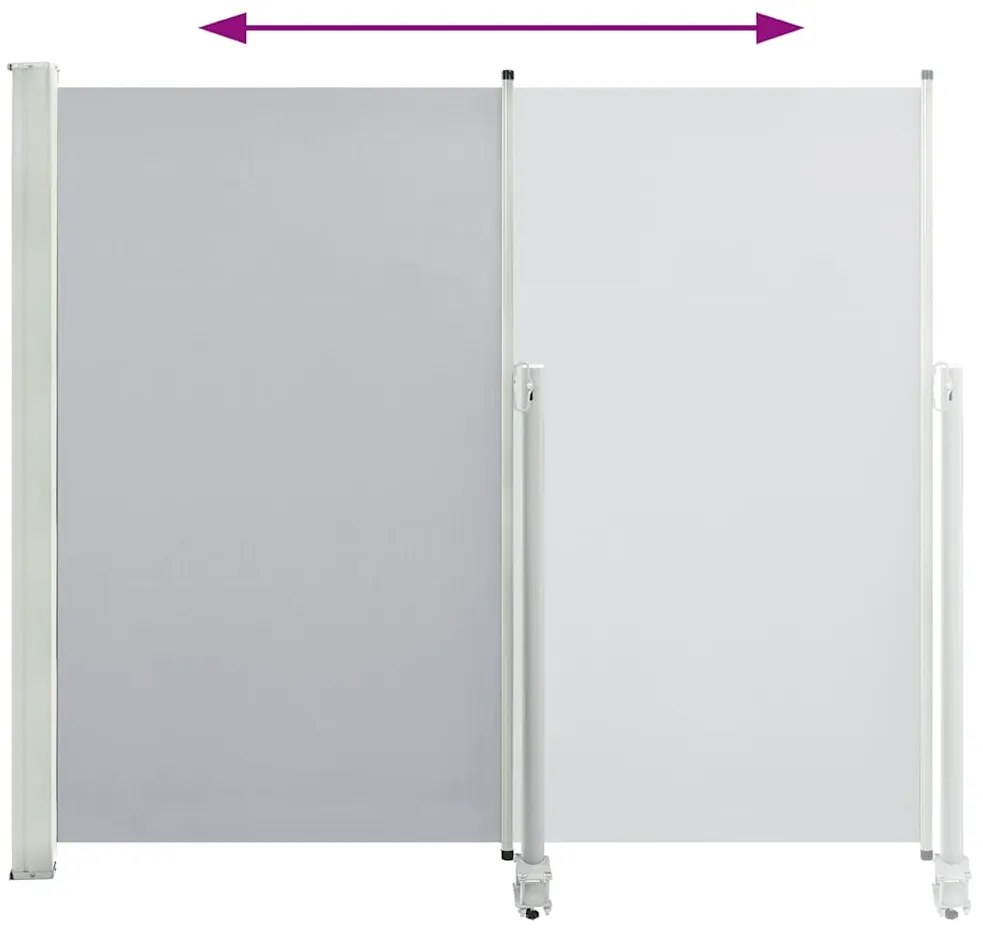 Toldo lateral retrátil para pátio 160x300 cm cinzento