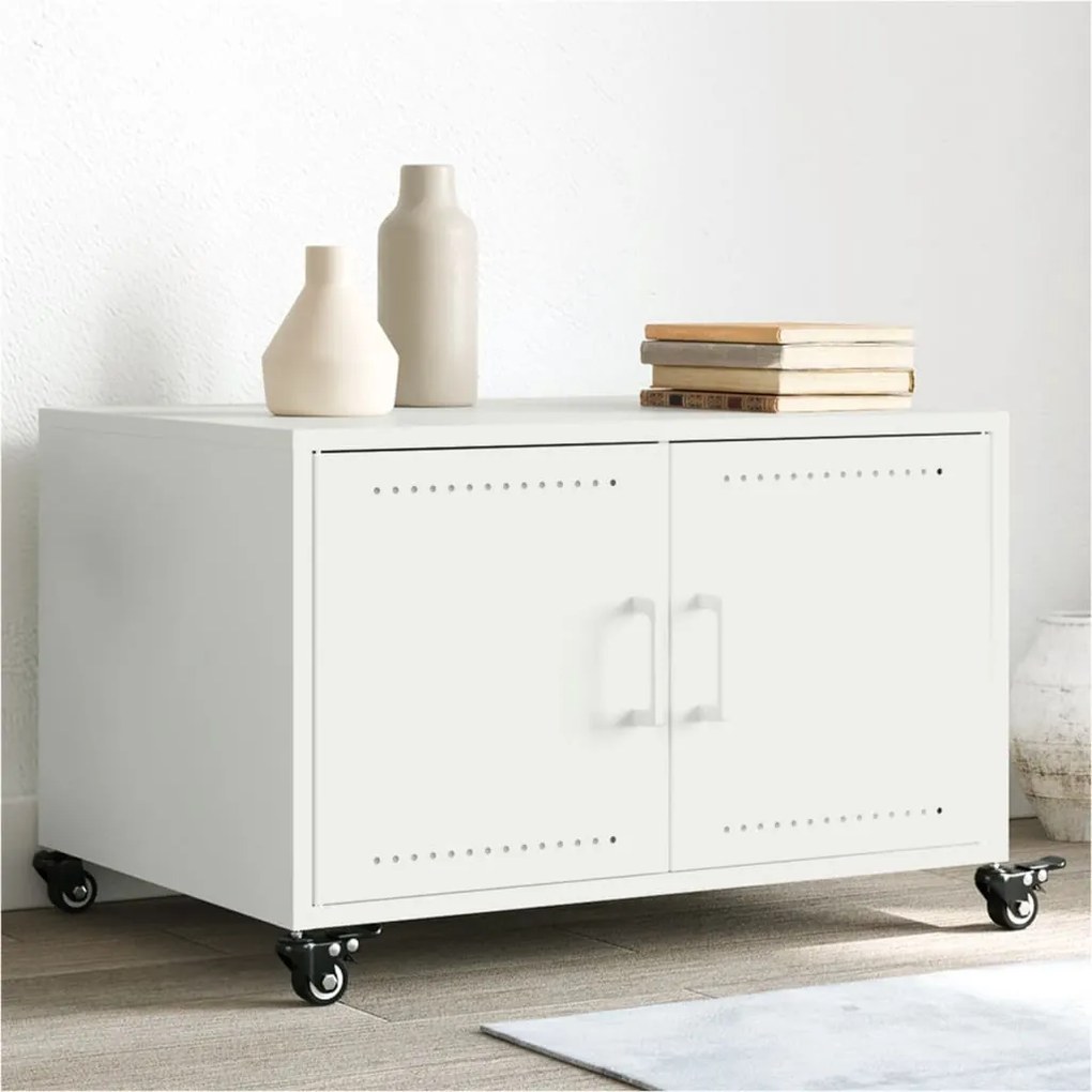 vidaXL Mesa de centro 68x50x43,5 cm aço branco