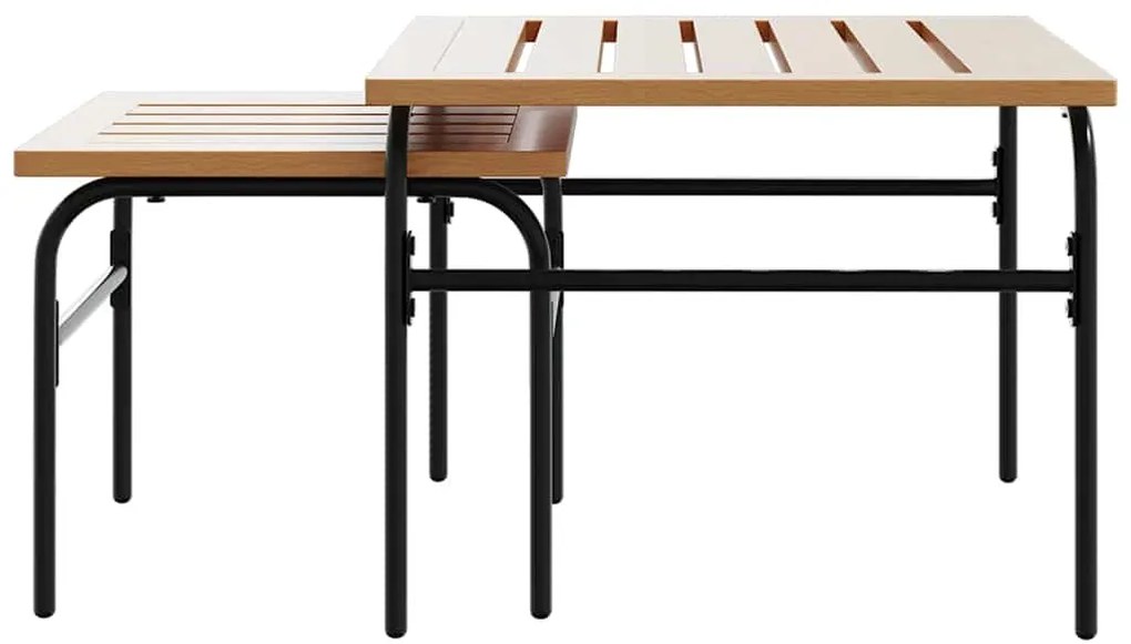 5 pcs conjunto mobiliário de varanda com almofadões aço preto