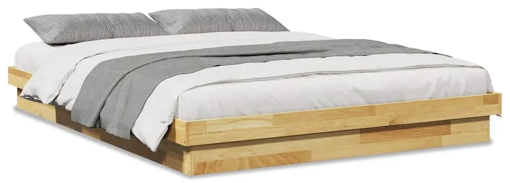 Estrutura de cama sem colchão 150x200 cm de madeira de carvalho