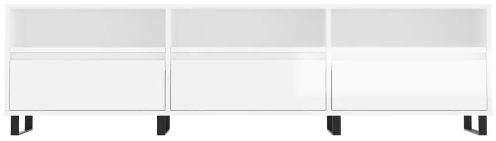 Móvel p/ TV 150x30x44,5 cm derivados madeira branco brilhante