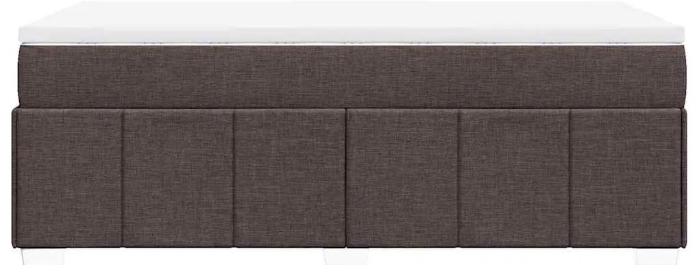 Cama com molas/colchão 100x200 cm tecido castanho-escuro