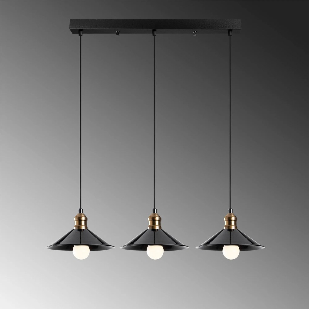Candeeiro de Teto Berceste – Preto – 74 cm de Diâmetro, 108 cm de Altu