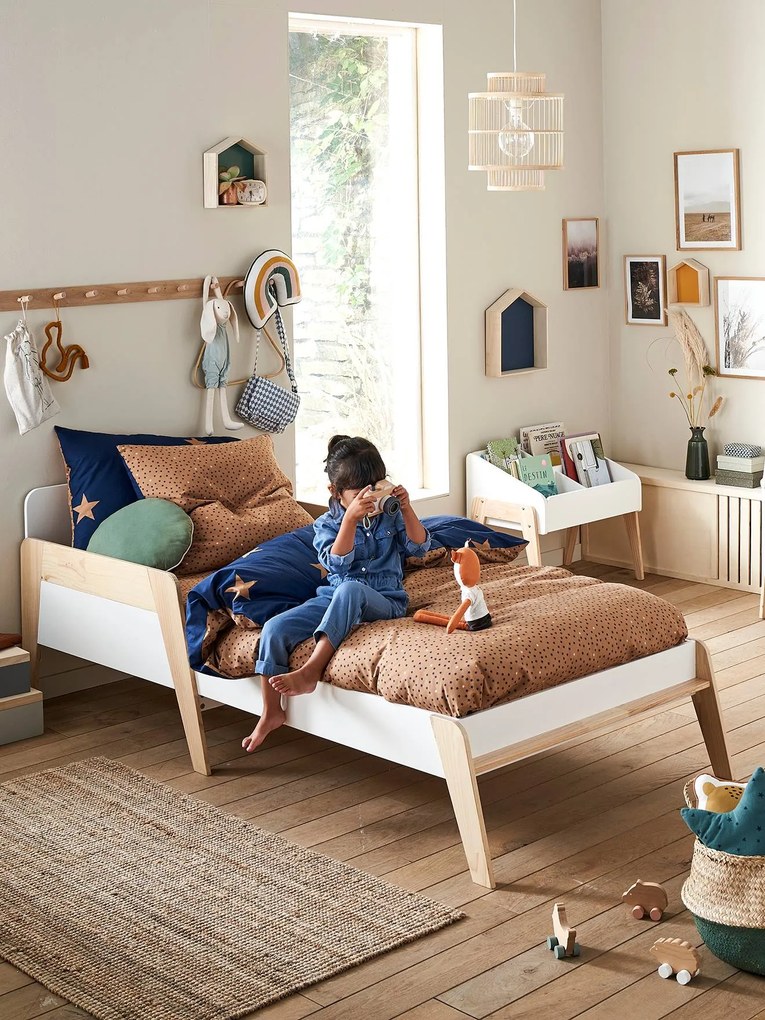 Agora -30%: Cama evolutiva Montessori, 3 tamanhos, para criança, Retro branco claro liso