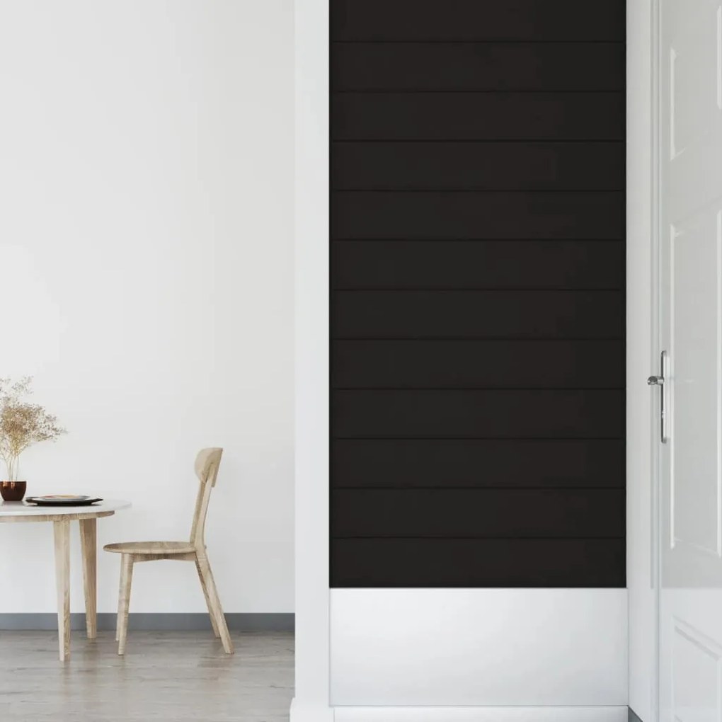 Painel de parede 12 pcs 90x15 cm veludo 1,62 m² preto