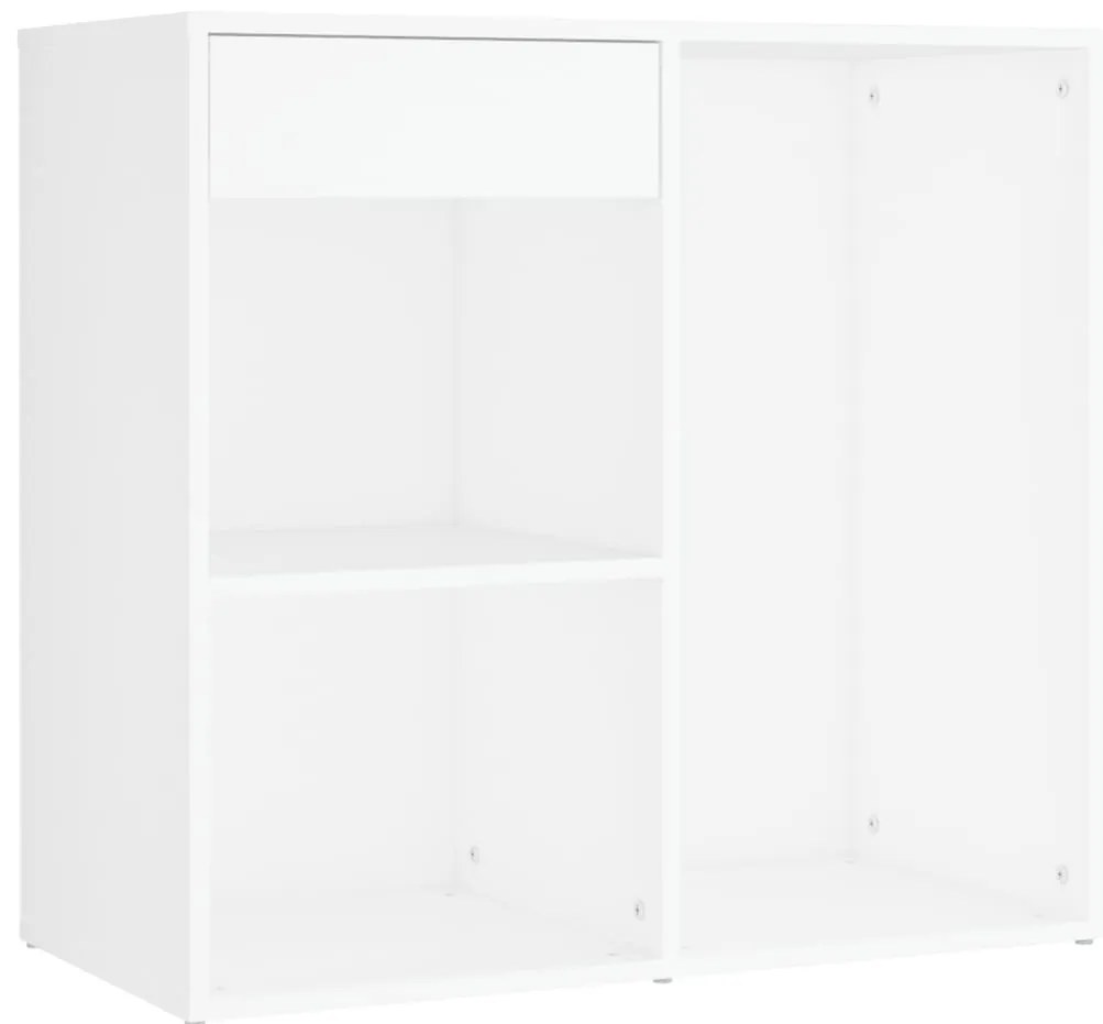 Toucador com 2 armários e luzes LED derivados de madeira branco