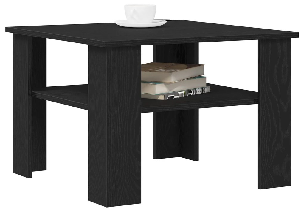Mesa de Centro vidaXL Preta em Carvalho 60x60x42 cm em Madeira de Enge