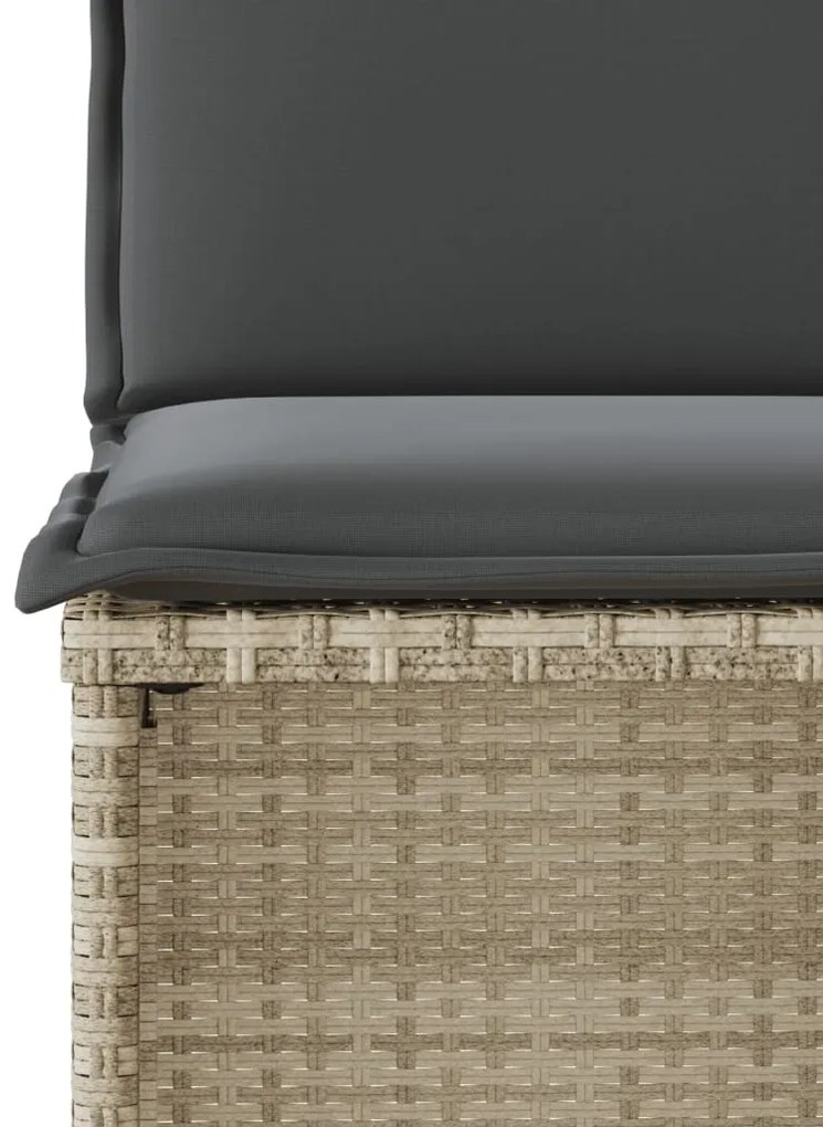 3 pcs conjunto bistrô com almofadões vime PE cinzento claro