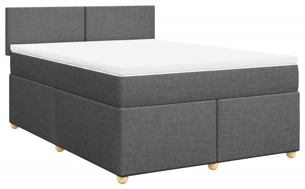Cama com molas/colchão 160x200 cm tecido cinzento-escuro