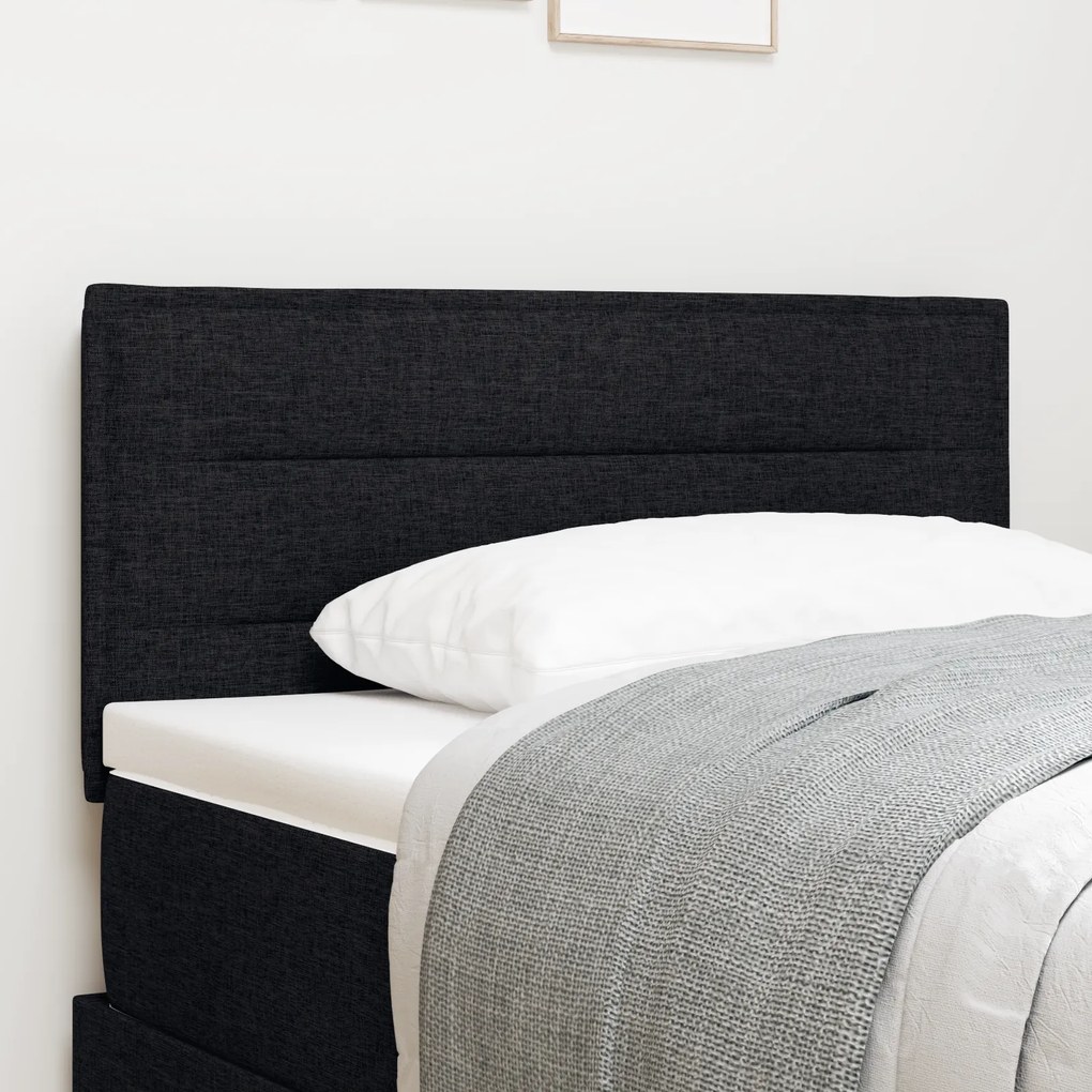 vidaXL Cabeceira Design de Linhas Preta 90 cm Tecido