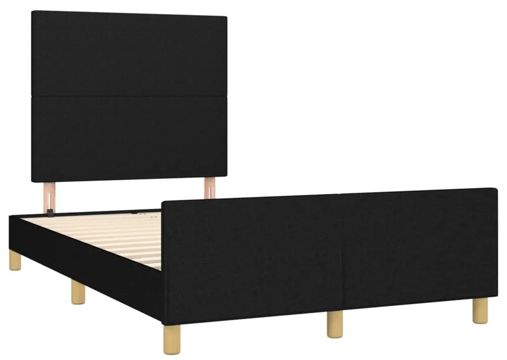 Estrutura de cama sem colchão preto 120x190 cm tecido