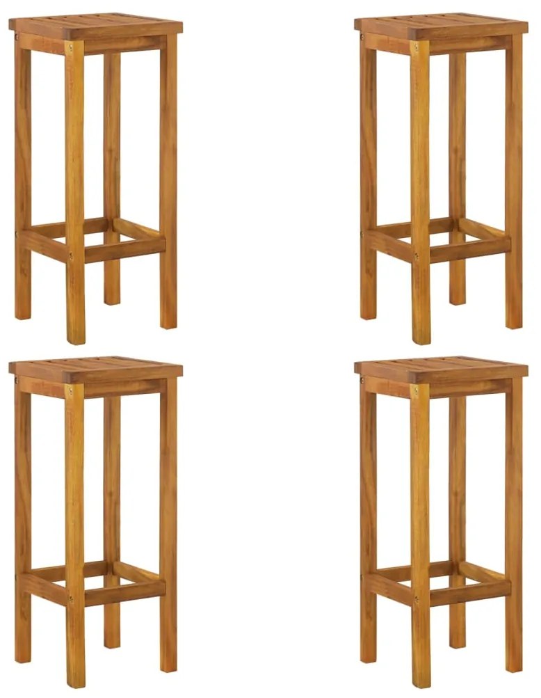 5 pcs conjunto de bar para jardim madeira de acácia maciça
