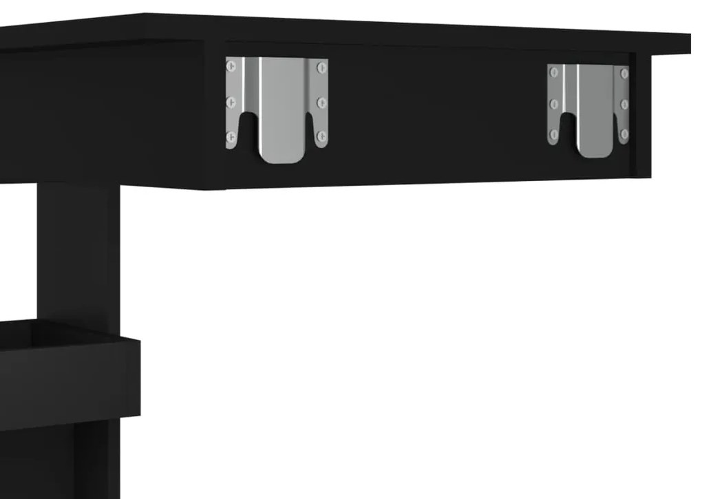 Mesa de bar p/ parede 102x45x103,5 cm derivados madeira preto