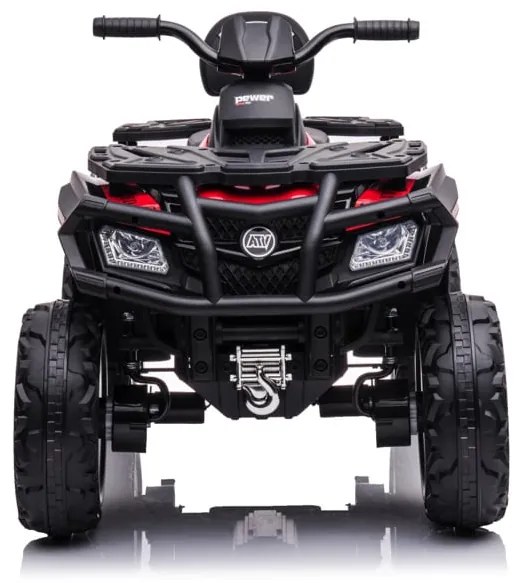 Moto 4 elétrica para crianças de 24 volts, 4x4 pneus de borracha, banco em pele Vermelha