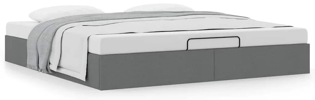 Estrutura de cama otomana sem colchão 160x200cm cinzento escuro