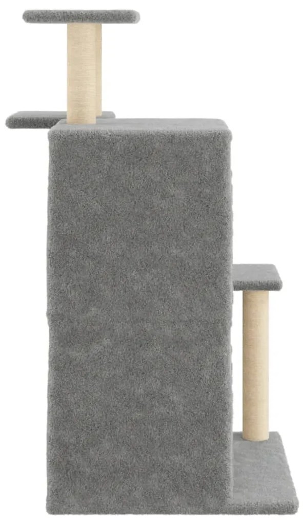 Árvore p/ gatos c/ postes arranhadores sisal 97 cm cinza-claro