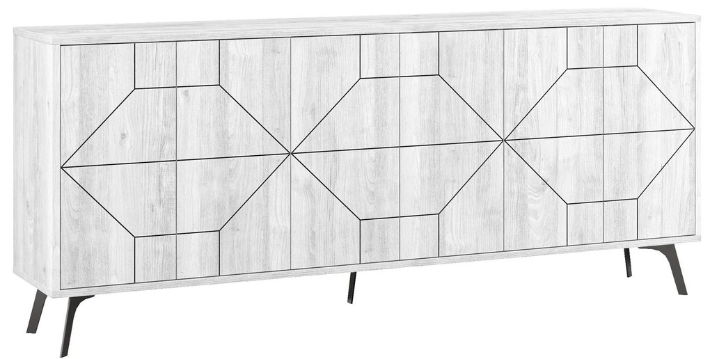 Aparador "Dune" - 184x77.4x35 cm - Branco Antigo - Design Moderno