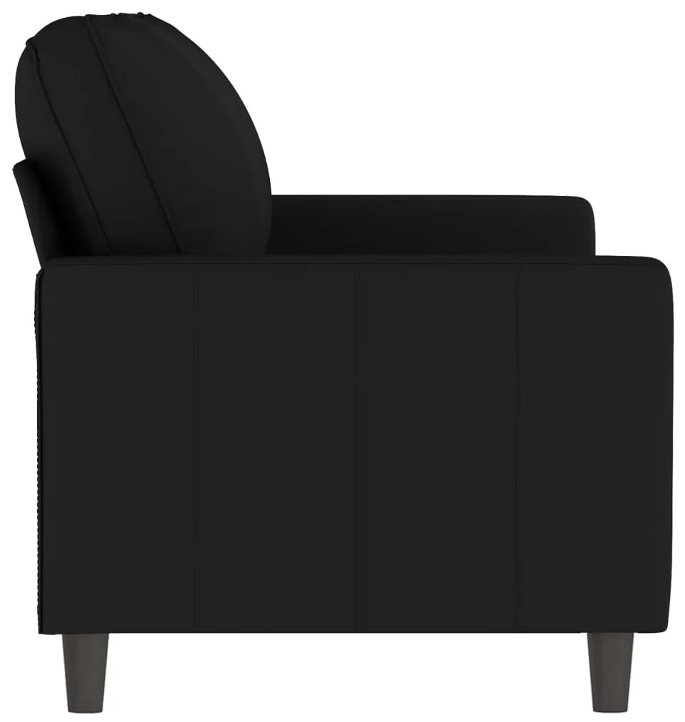 Sofá de 2 lugares veludo 140 cm preto