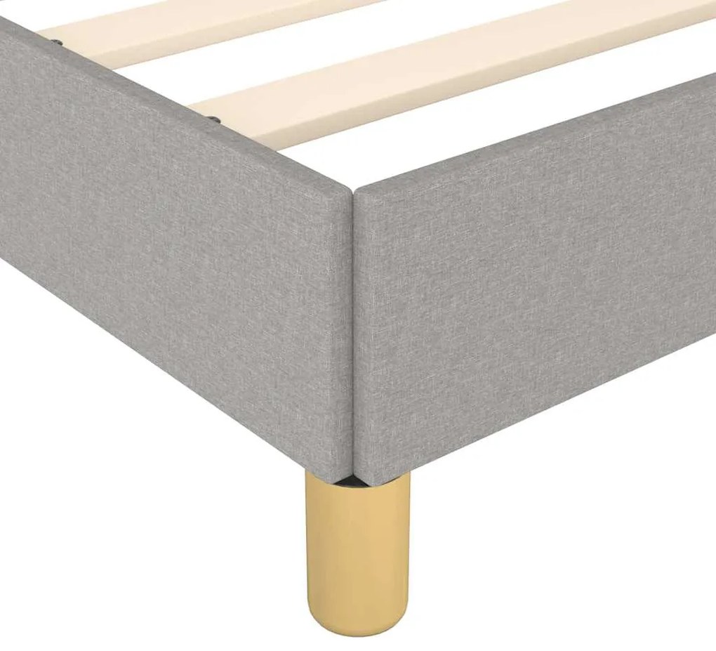 Estrutura de cama sem colchão 160x200 cm tecido cinzento-claro