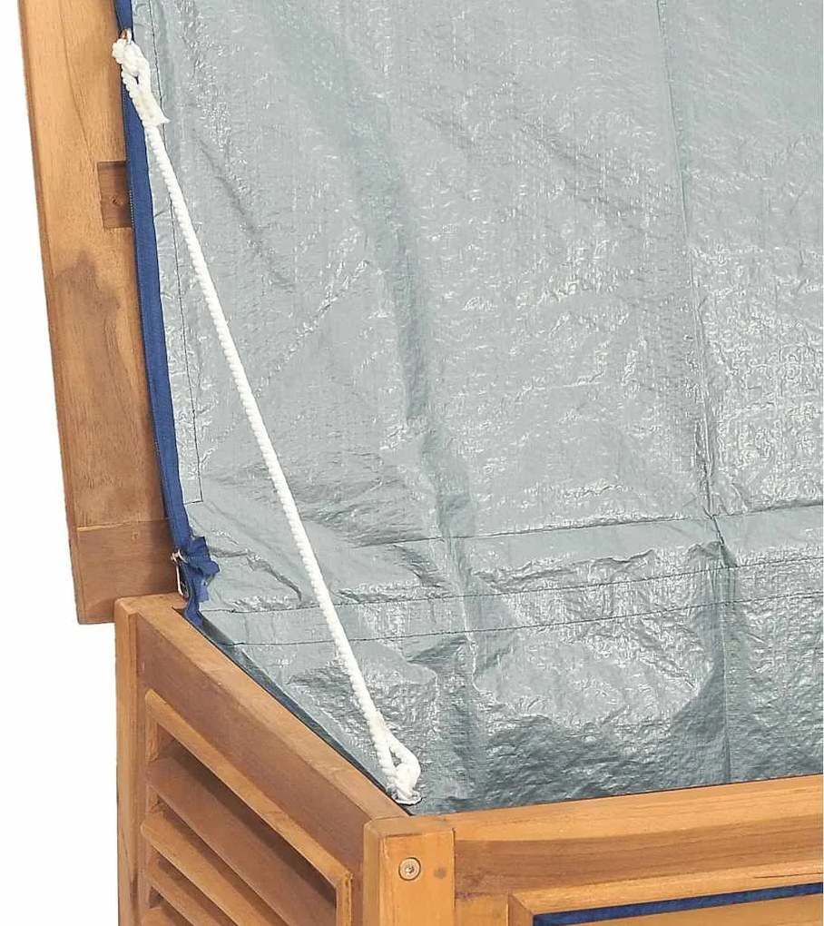 Caixa de arrumação para jardim com saco 150x50x55cm teca maciça