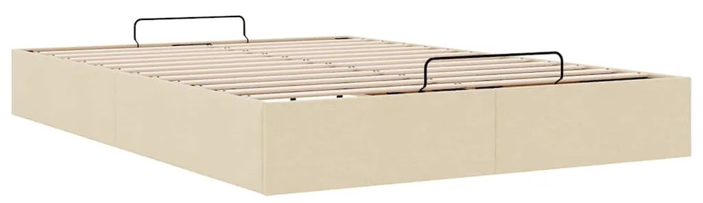 Estrutura cama otomana sem colchão 140x200 cm tecido cor creme