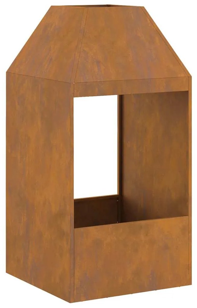 Fogueira vidaXL 50x50x100 cm em Aço Resistente