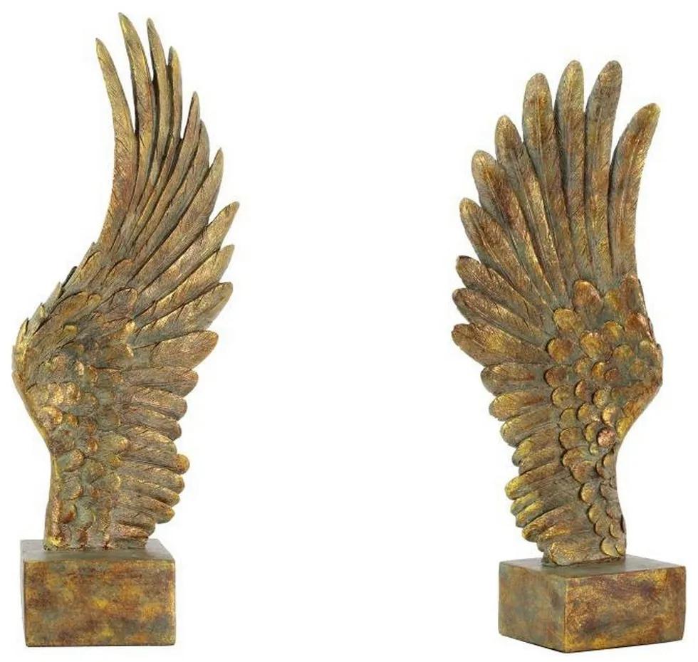 Figura Decorativa DKD Home Decor Dourado Resina (16 x 11.5 x 40.5 cm) (2 pcs)