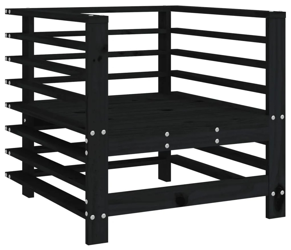 Cadeiras de jardim 2 pcs madeira de pinho maciça preto