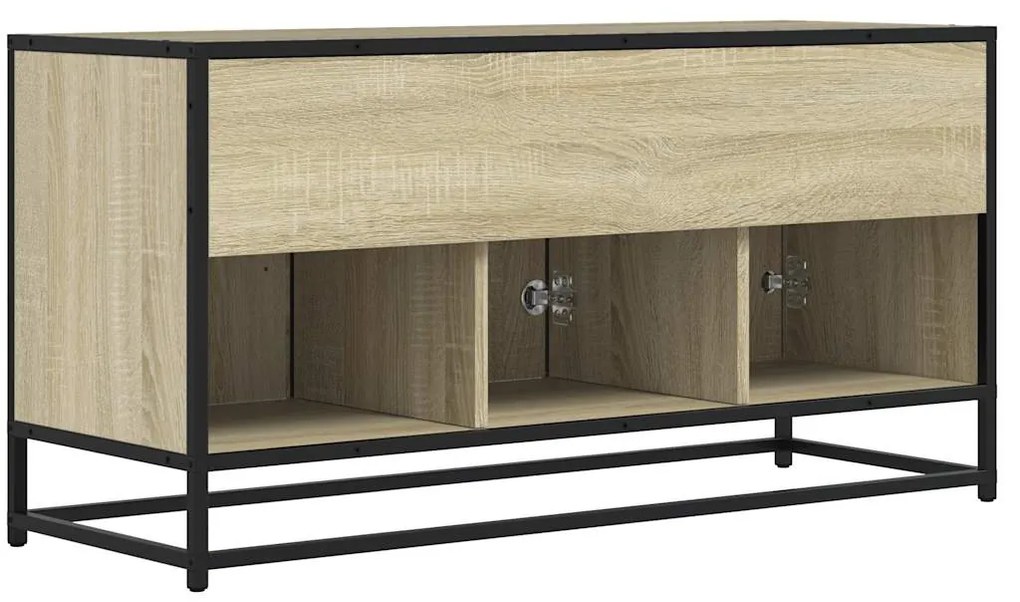 Móvel de TV 100x35x50cm derivados madeira/metal carvalho sonoma
