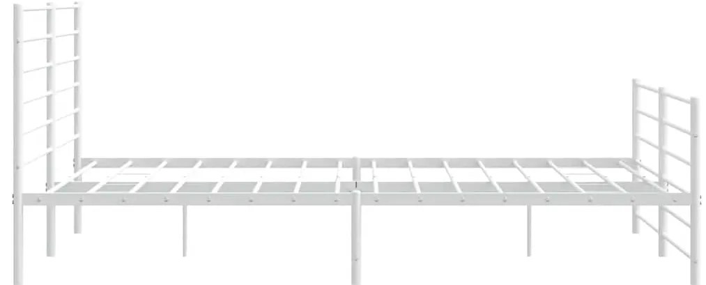 Estrutura de cama com cabeceira e pés 193x203 cm metal branco