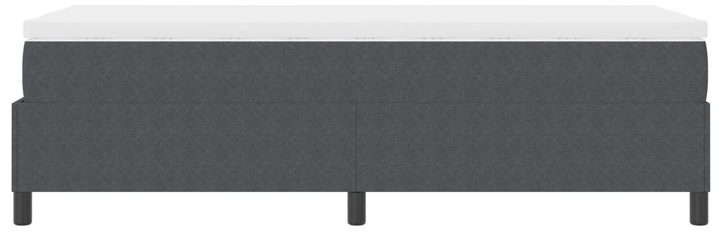 Cama Box com Colchão Cinza Escura 90x200 cm Tecido de Corduroy