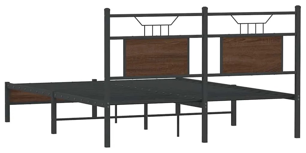 Estrutura cama s/ colchão derivados madeira carvalho castanho