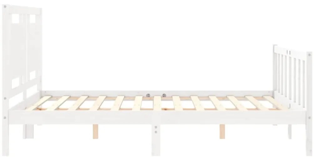 Cama sem colchão 160x200 cm madeira de pinho maciça branco
