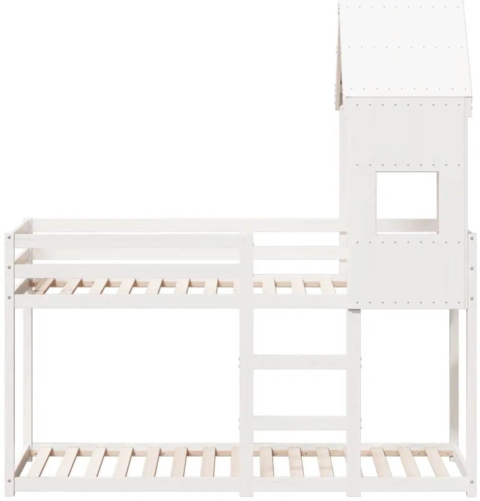 Beliche com telhado 75x190 cm madeira de pinho maciça branco