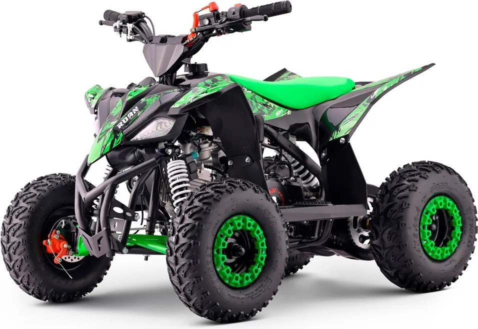 Mini moto 4 gasolina para crianças de gasolina 110cc Roan Ratte R6 R-N-1,C/ marcha-atrás e limitador velocidade Verde
